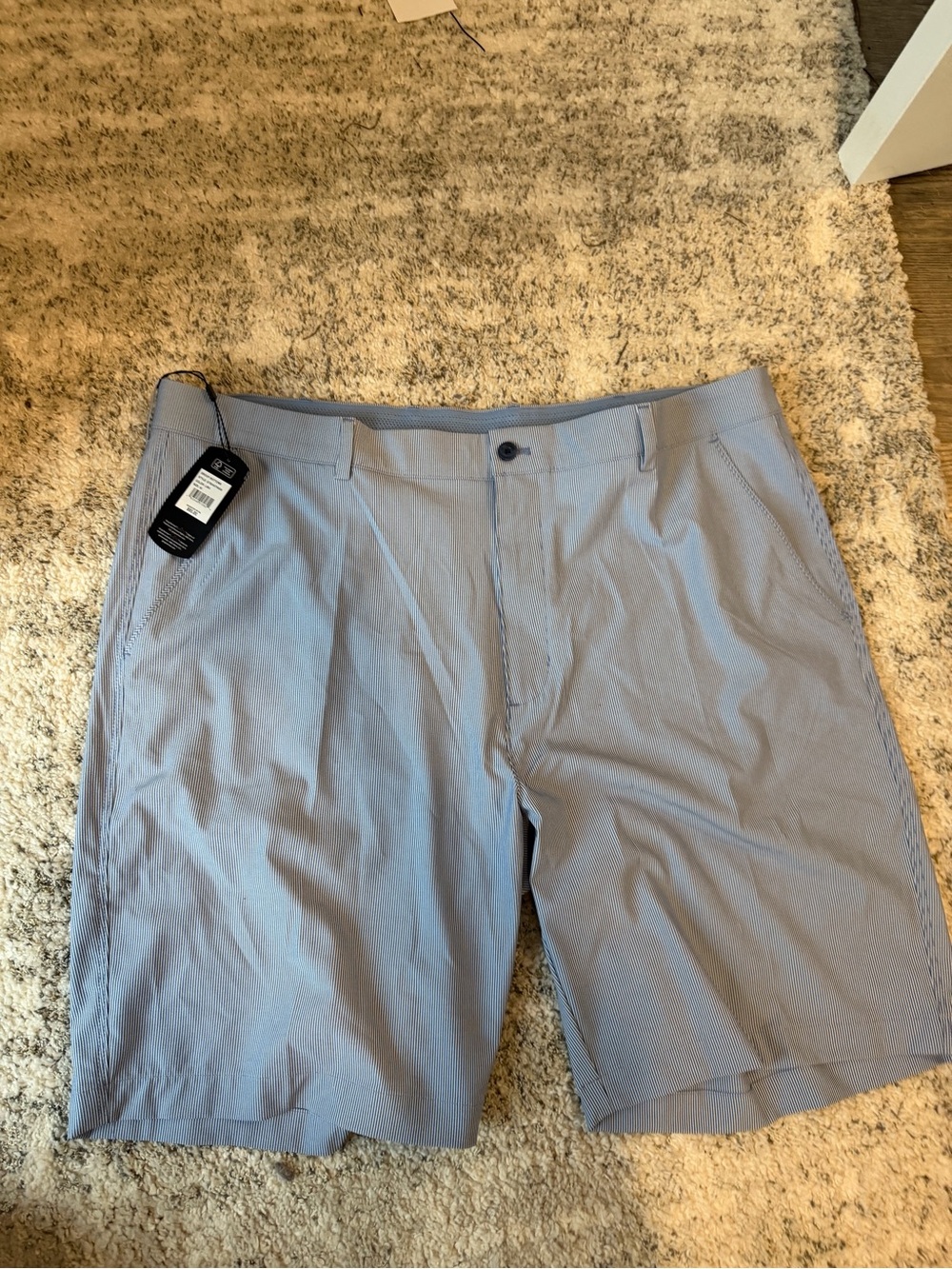 Greg Norman Collection Light Blue Flat-Front Performance Shorts